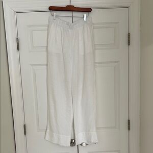 Everlane White Linen Wide-Leg Pants